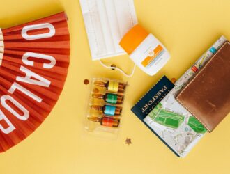 Map and Passport in a Leather Wallet