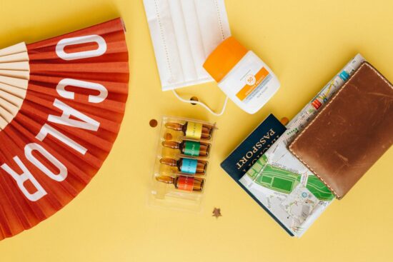 Map and Passport in a Leather Wallet